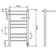 Электрический полотенцесушитель Comfysan Noumi EC-8 80x40 013998 с полкой Хром-3