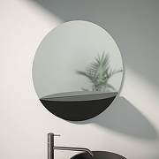 Зеркало Evoform Shadow d70 BY 0562 с металлической полочкой - Черный цвет-1