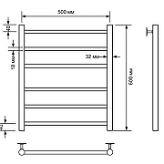 Водяной полотенцесушитель Comfysan Noumi W-6 60x50 013738 Белый матовый-2