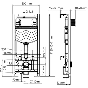 Инсталляция WasserKRAFT Aller 10TLT.010.ME.BN03 для унитаза с клавишей смыва Никель-3