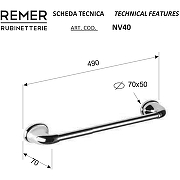 Полотенцедержатель Remer 900 NV40CR Хром-1