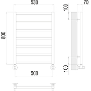Водяной полотенцесушитель Terminus Контур П7 500х800 4670078529657 Хром, нижнее подключение, G 1/2