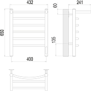 Электрический полотенцесушитель Terminus Классик с/п П6 400х650 4670078531384 с полкой Хром-3