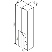 Шкаф пенал AM.PM Gem 30 L M90CHL0306HF подвесной Орех-8