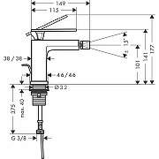 Смеситель для биде Hansgrohe Tecturis E 73200670 Черный матовый-1