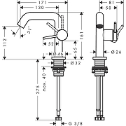 Смеситель для раковины Hansgrohe Tecturis S 73320140 Шлифованная бронза-5