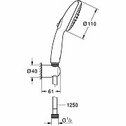 Душевой гарнитур Grohe Tempesta 110 27799003 Хром-3