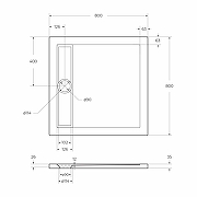 Акриловый поддон для душа BelBagno Due 80x80 TRAY-BB-DUE-A-80-4-W0 Белый-5