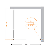 Душевая перегородка BelBagno Kraft 90 KRAFT-L-1-90-C-Cr профиль Хром стекло прозрачное-4