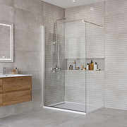 Душевая перегородка BelBagno Kraft 110 KRAFT-L-1-110-C-Cr профиль Хром стекло прозрачное-2