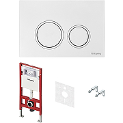 Инсталляция Tece Spring S401103 для подвесного унитаза с Белой глянцевой клавишей смыва