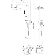 Душевая система Grossman Cosmo 500.K35.02.210 Черная матовая-8