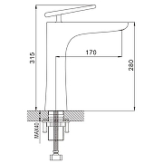 Смеситель для раковины Rose R16F R1611F Белый Хром-2