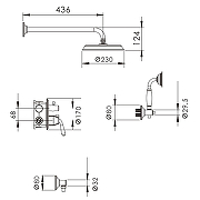 Душевая система Rose R02E R0235E Золото-2