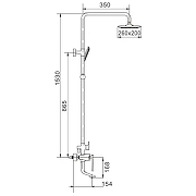 Душевая система Rose R13H R1336H Черная матовая-4