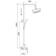 Душевая система Rose R18H R1836H-6 Черная матовая-2