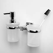 Дозатор для жидкого мыла WasserKRAFT Lippe K-6589 со стаканом для зубных щеток Хром-1