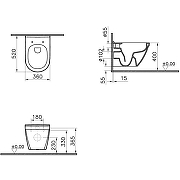 Унитаз биде Vitra S50 Rim-Ex 7740B003-0850 подвесной без сиденья-8