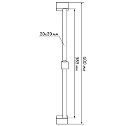 Душевая штанга Melodia della vita Square MKP25005BL Хром-7