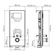 Инсталляция WasserKRAFT Abens 20TLT.010.ME.WH.PB01 для унитаза Белое стекло с Черной глянцевой клавишей смыва-3