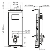 Инсталляция WasserKRAFT Salm 27TLT.010.ME.BL.WH01 для унитаза Черное стекло с Белой клавишей смыва-3