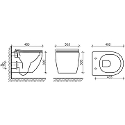 Комплект унитаза Ceramicanova Forma CN3009 с инсталляцией WellWant Standart 50 WWISI1110B с сиденьем Микролифт и клавишей смыва Хром глянцевый-13