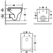 Комплект унитаза AQUAme AQM2004 с инсталляцией WellWant Standart 50 WWISI111BB с сиденьем Микролифт и Черной матовой клавишей смыва-9