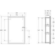 Зеркальный шкаф BelBagno 50 SPC-GRT-500/800-1A-LED-TCH с подсветкой Белый-11