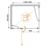 Душевой уголок Cezares Elena 120x80 ELENA-W-AH-1-120/80-C-Cr профиль Хром стекло прозрачное-3