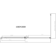 Душевой уголок Vincea Dice 160x90 VSR-4D9016CLGM профиль Вороненая сталь стекло прозрачное-4