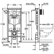 Комплект унитаза BelBagno Uno-Tor BB5177CH-TOR/SC с инсталляцией Grohe Rapid SL 38772001 с сиденьем Микролифт и клавишей смыва Хром-16