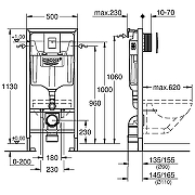 Комплект унитаза BelBagno Uno-Tor BB5177CH-TOR/SC с инсталляцией Grohe Rapid SL 38775001 с сиденьем Микролифт и клавишей смыва Хром-30