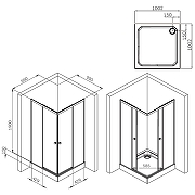 Душевой уголок AM.PM X-Joy 100х100 W94G-403-100100-MТ1К профиль Хром матовый стекло прозрачное-7