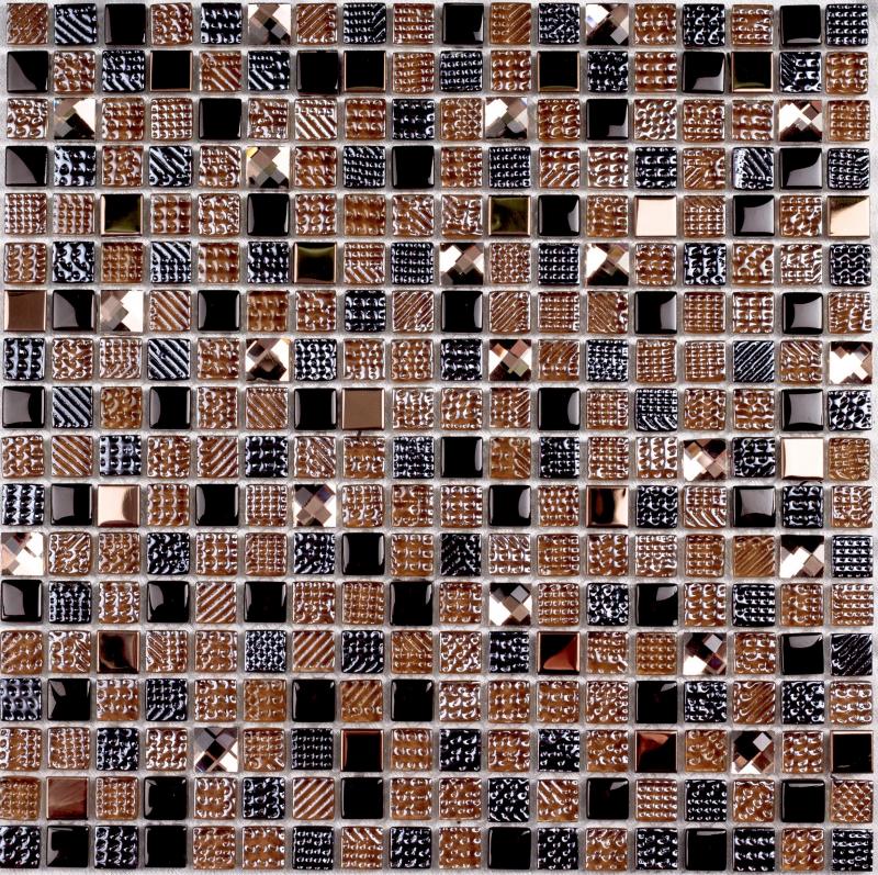 Мозаика Bonaparte Стеклянная Crystal brown 30х30 см