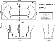 Квариловая ванна Villeroy&Boch Pavia 180x80 UBQ180PAV2V-01 без гидромассажа-4
