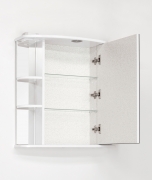 Зеркальный шкаф Style Line Эко стандарт Лира 70 С с подсветкой Белый глянец-7
