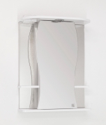 Зеркальный шкаф Style Line Эко волна Лорена 55 С с подсветкой Белый глянец-6