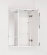 Зеркальный шкаф Style Line Эко волна Лорена 55 С с подсветкой Белый глянец-7