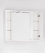 Зеркало со шкафом Style Line Эко стандарт Панда 100 С с подсветкой Белый глянец-7