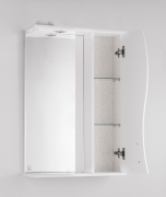 Зеркало со шкафом Style Line Эко волна Панда 55 С с подсветкой Белый глянец-7