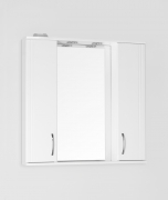 Зеркало со шкафом Style Line Эко стандарт Панда 80 С с подсветкой Белый глянец-6