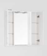 Зеркало со шкафом Style Line Эко стандарт Панда 80 С с подсветкой Белый глянец-7