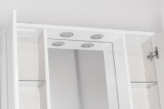 Зеркало со шкафом Style Line Эко стандарт Панда 80 С с подсветкой Белый глянец-8