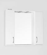 Зеркало со шкафом Style Line Эко стандарт Панда 90 С с подсветкой Белый глянец-6