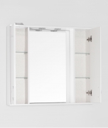 Зеркало со шкафом Style Line Эко стандарт Панда 90 С с подсветкой Белый глянец-7