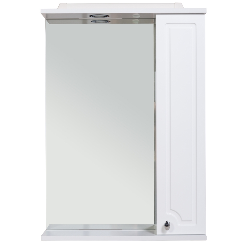 Зеркало со шкафом Rush Crete 60 с подсветкой Белый глянец зеркало со шкафом rush crete 75 с подсветкой белый глянец