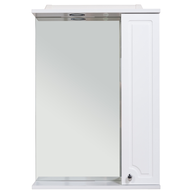 Зеркало со шкафом Rush Crete 75 с подсветкой Белый глянец шкаф пенал rush crete 72 белый глянец