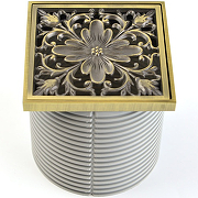Решетка для трапа Bronze de Luxe Цветок 10x10 21975 Бронза-1