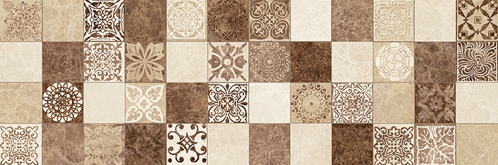 Керамическая плитка Ceramica Classic Libra коричневый под мозаику 17-30-11-486 настенная 20х60 см - фото 1