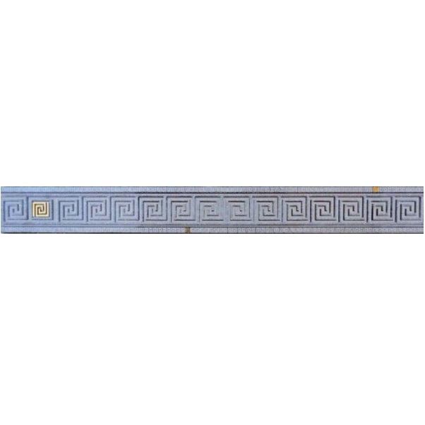 Стеклянный бордюр Laparet Мармара Пальмира серый 5х60 см